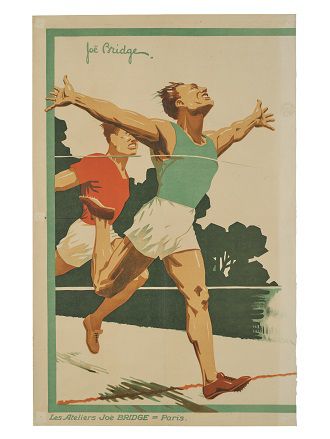 Jean Barrez, dit Jo Bridge, Coureurs de fond, Paris, 1920-1929, lithographie couleur, muse des Arts dcoratifs